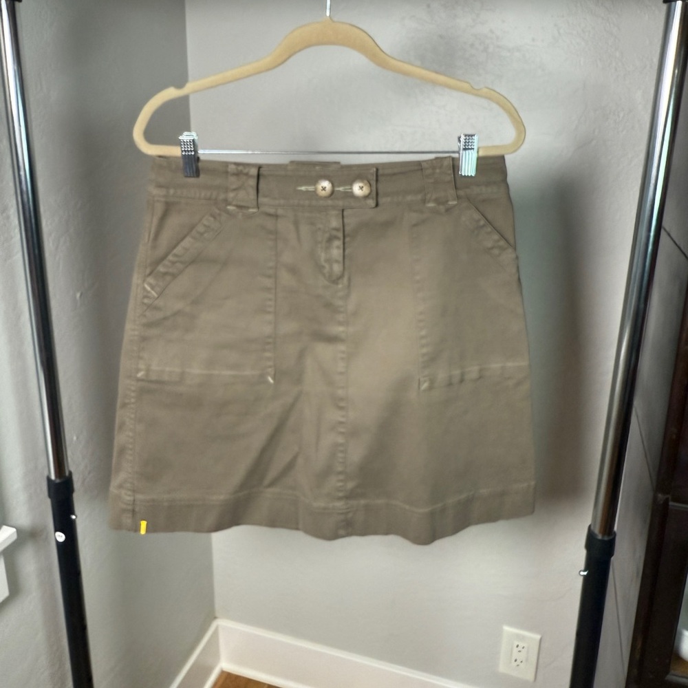 Lole Khaki Utility Cotton Stretch Casual Outdoor Skirt Size 10